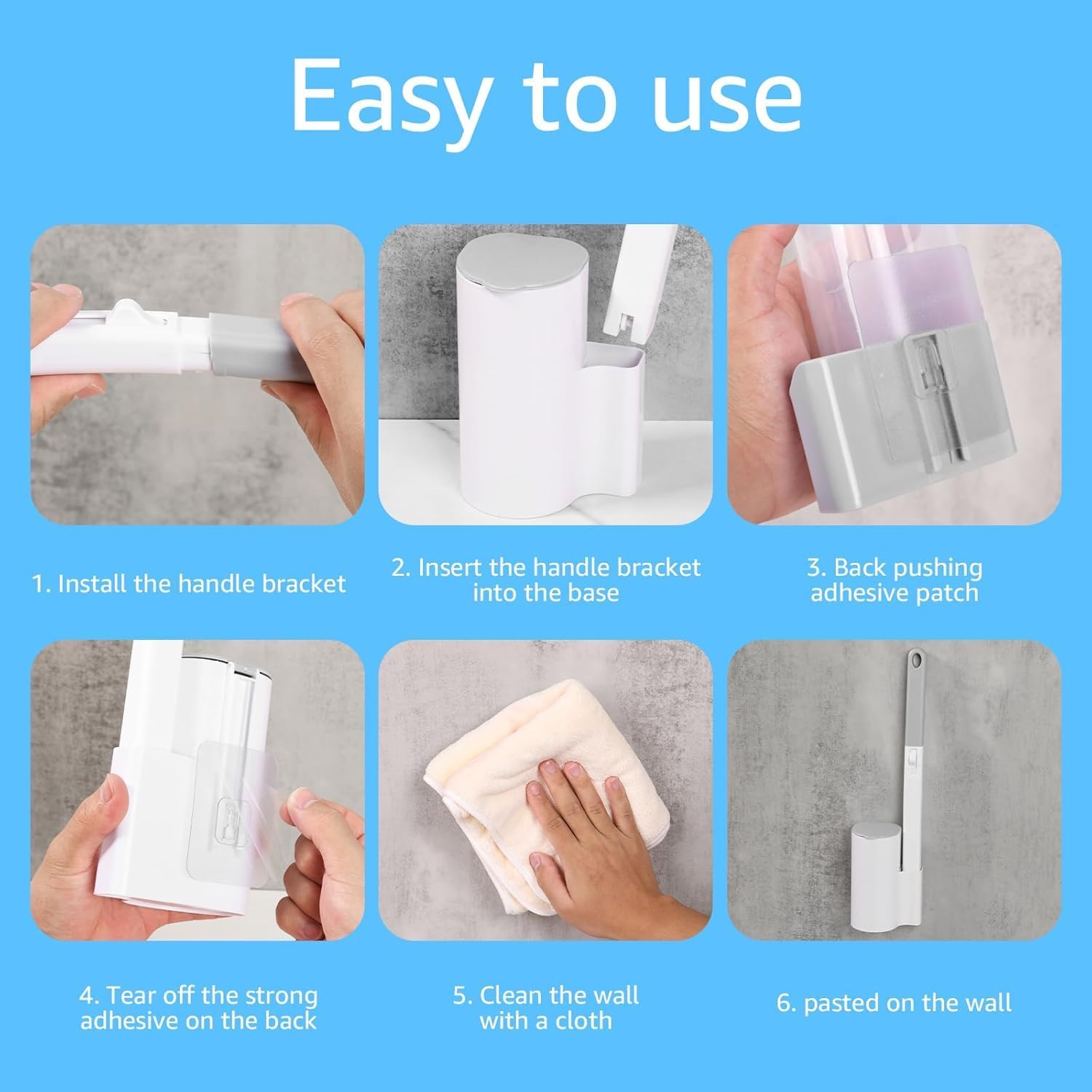 Disposable Toilet Bowl Cleaning Brush,Toilet Bowl Wand and Holder with 24 Refills,Toilet Bowl Wand Kit Wall-mounted Suitable for Bathrooms