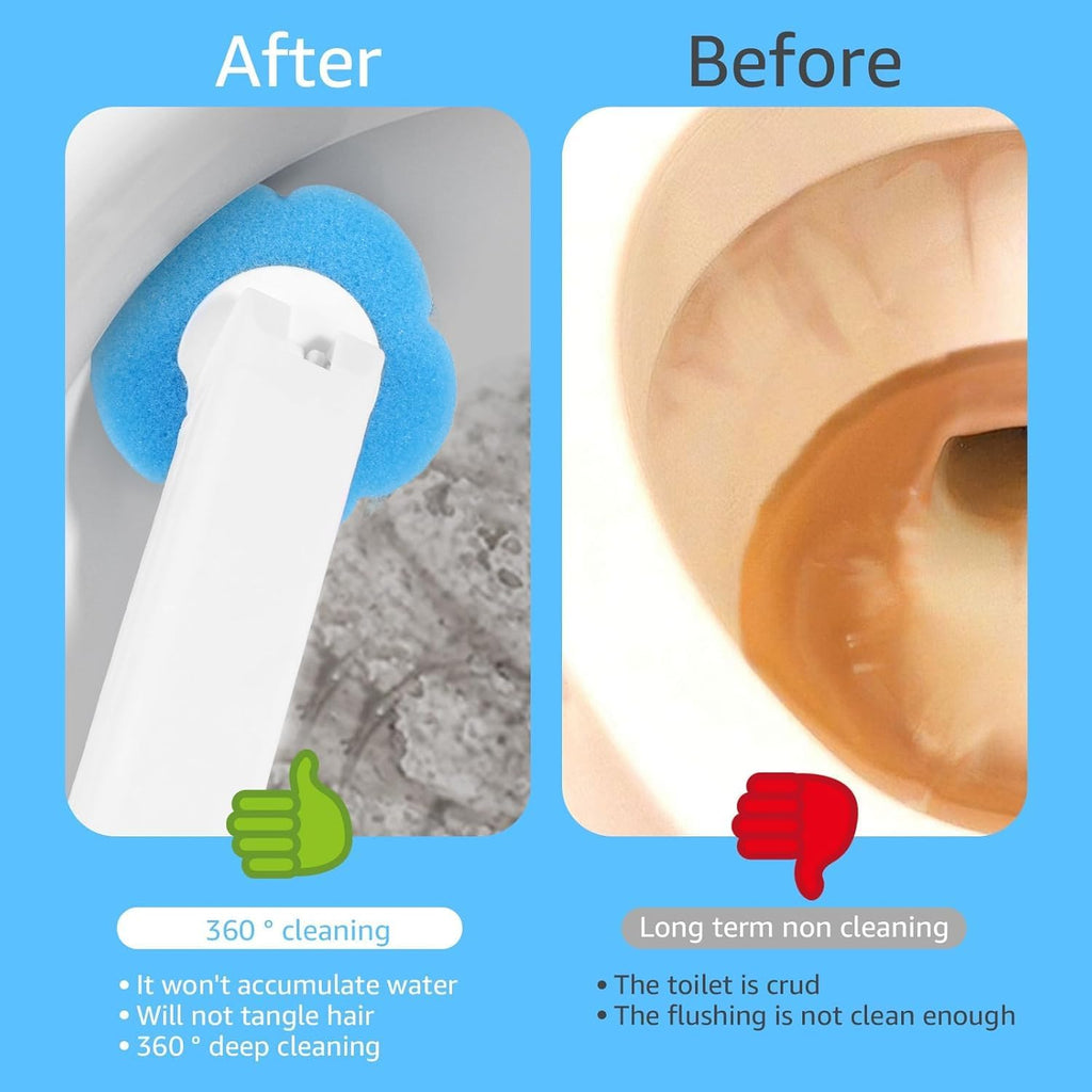 Disposable Toilet Bowl Cleaning Brush,Toilet Bowl Wand and Holder with 24 Refills,Toilet Bowl Wand Kit Wall-mounted Suitable for Bathrooms