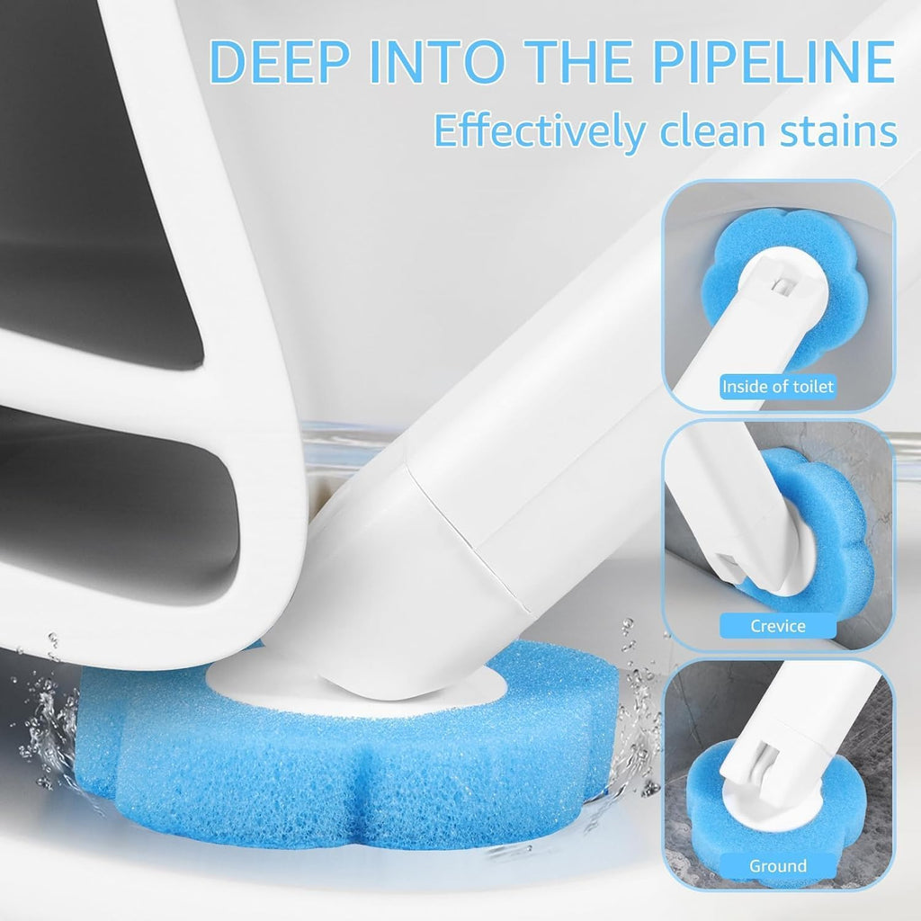 Disposable Toilet Bowl Cleaning Brush,Toilet Bowl Wand and Holder with 24 Refills,Toilet Bowl Wand Kit Wall-mounted Suitable for Bathrooms