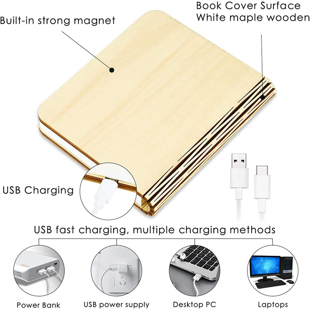 Molbory Novelty Folding Book Lamp Night Light